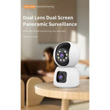 Smart 4k 8MP Indoor Home Security Camera With Dual Lenses, Night Vision, and Two-Way Audio for Real-Time Monitoring