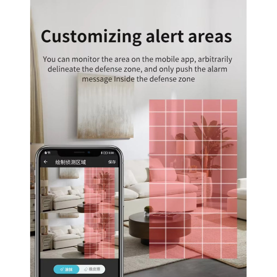 Smart 4k 8MP Indoor Home Security Camera With Dual Lenses, Night Vision, and Two-Way Audio for Real-Time Monitoring