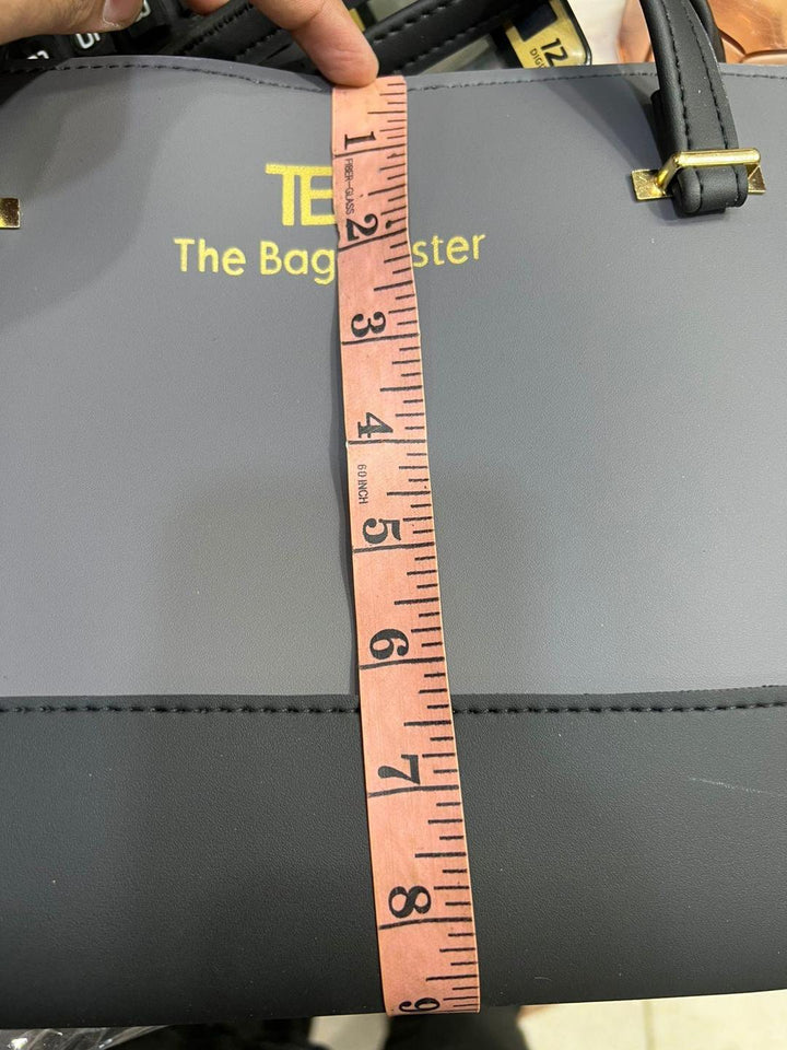 Stylish Girl's Black Rexine Hand Bag Set - 3 Pcs