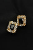 Regal Black Gemstone Stud Earrings-Vintage Glamour