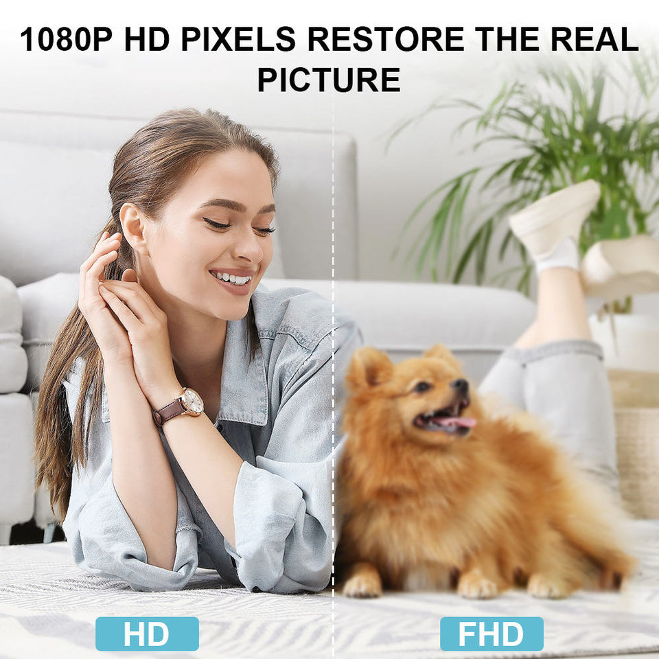Smart 4k 8MP Indoor Home Security Camera With Dual Lenses, Night Vision, and Two-Way Audio for Real-Time Monitoring