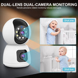 Smart 4k 8MP Indoor Home Security Camera With Dual Lenses, Night Vision, and Two-Way Audio for Real-Time Monitoring
