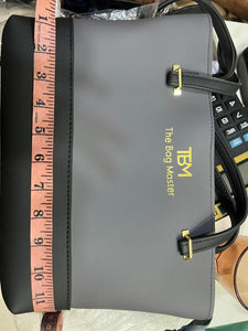 Stylish Girl's Black Rexine Hand Bag Set - 3 Pcs