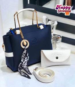 Women's Rexine Hand Bag Set - 2 Pcs - Stylish & Functional