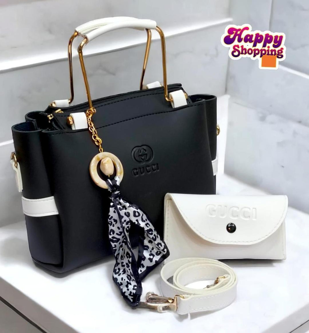 Women's Rexine Hand Bag Set - 2 Pcs - Stylish & Functional