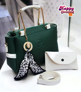 Women's Rexine Hand Bag Set - 2 Pcs - Stylish & Functional