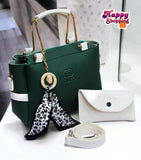 Women's Rexine Hand Bag Set - 2 Pcs - Stylish & Functional