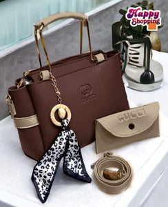 Women's Rexine Hand Bag Set - 2 Pcs - Stylish & Functional