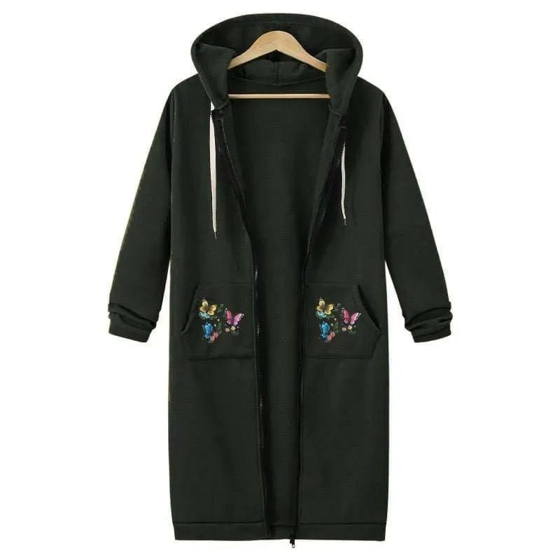 Women's Extra-Long Zipper Hoodie