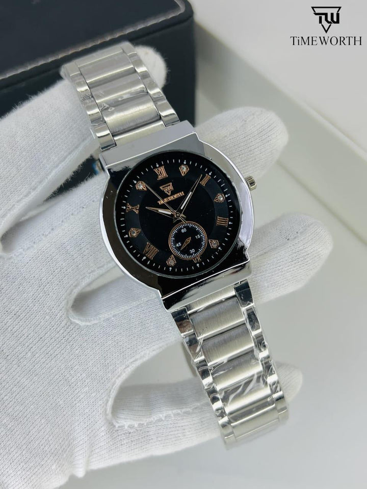 Men's Quartz Chain Strap Watch - 3 Pcs Water Resistant Timepieces