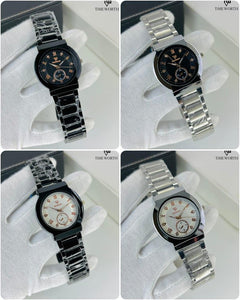 Men's Quartz Chain Strap Watch - 3 Pcs Water Resistant Timepieces