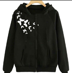 1 Pc Women's Stitched Fleece Printed Pullover Hoodie