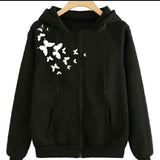 1 Pc Women's Stitched Fleece Printed Pullover Hoodie