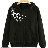 1 Pc Women's Stitched Fleece Printed Pullover Hoodie