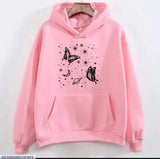 1 Pc Women's Stitched Fleece Printed Pullover Hoodie