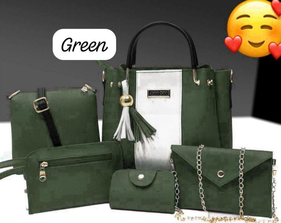 Women's Rexine Plain Hand Bag Set