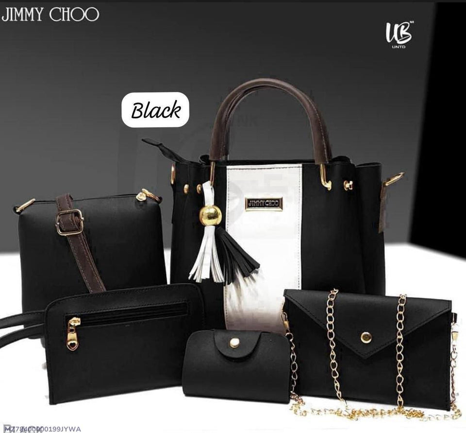 Women's Rexine Plain Hand Bag Set